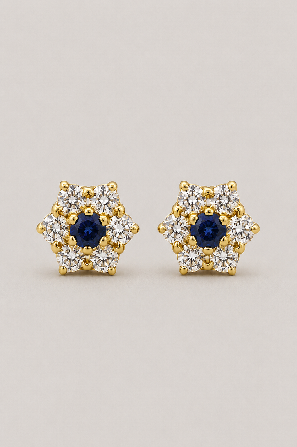 Brinco Flor Chuveiro Safira Azul